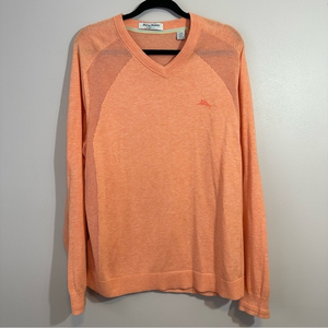 Tommy Bahama Island Zone Large Peach Vented VNeck Sweater